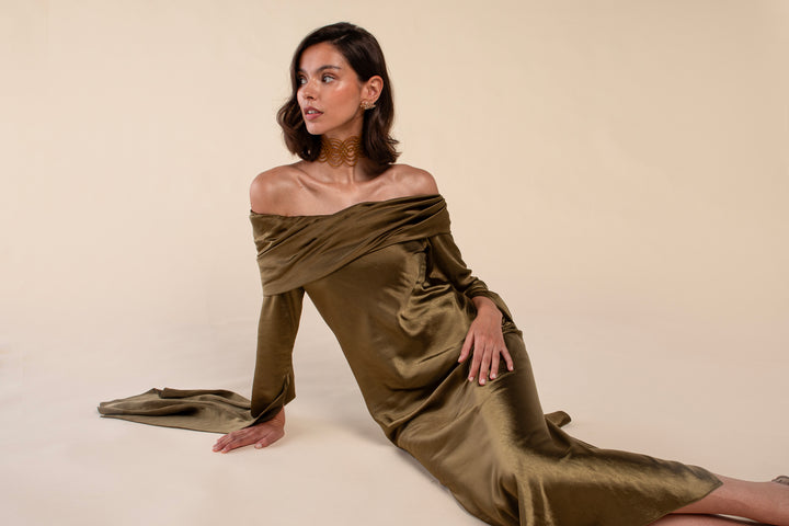 SILVANA GREEN DRESS – ELENA MOORE STUDIO SL