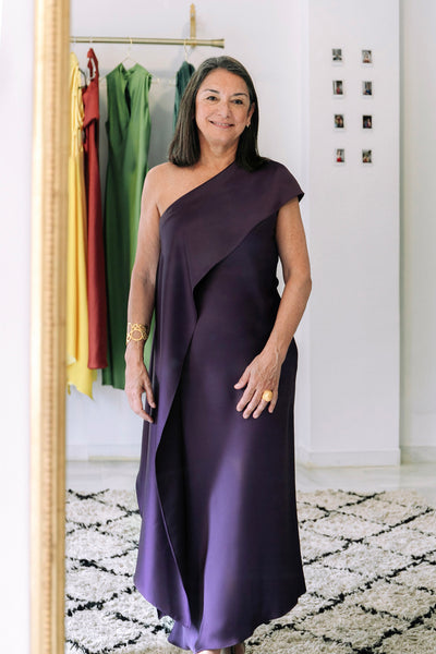 GRACE AUBERGINE DRESS - PREORDER