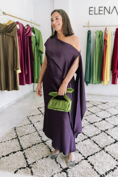 GRACE AUBERGINE DRESS - PREORDER