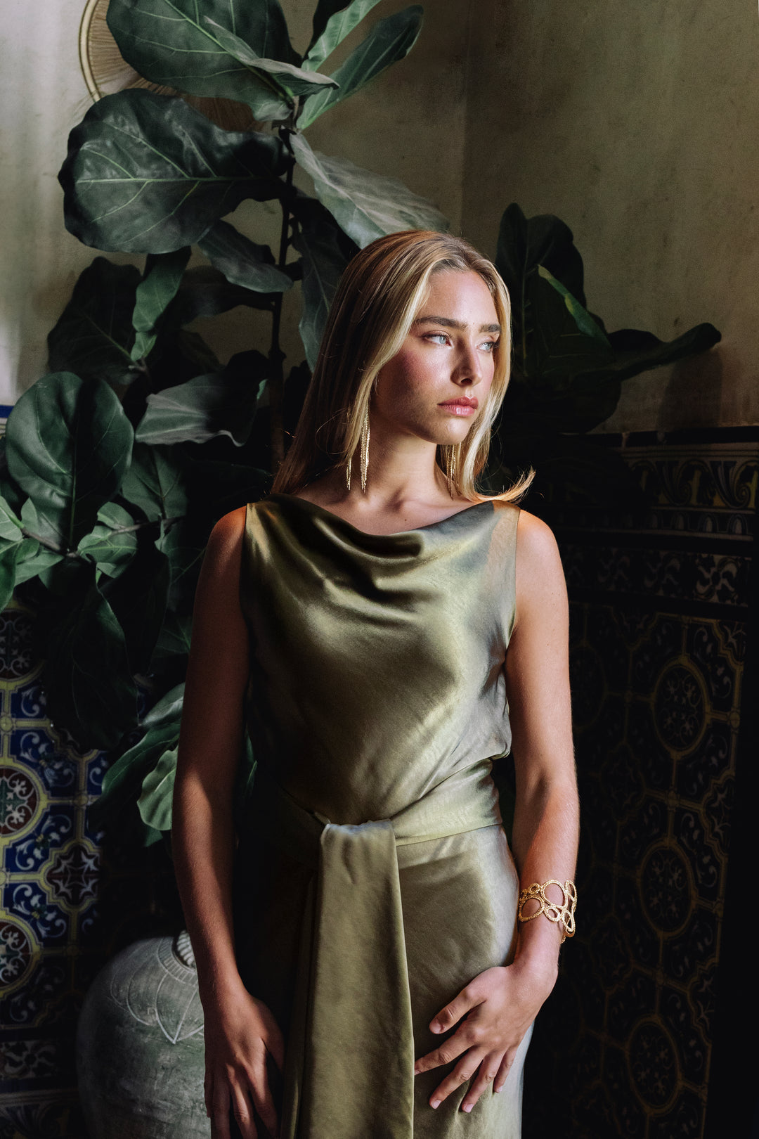 ELEANOR GREEN DRESS – ELENA MOORE STUDIO SL