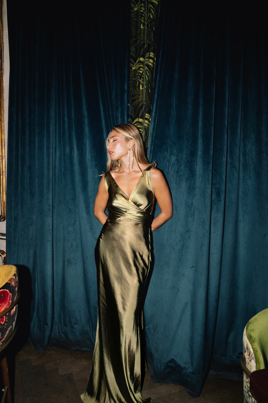 VESTIDO ELEANOR VERDE OLIVA - PREORDER  ELENA MOORE STUDIO SL
