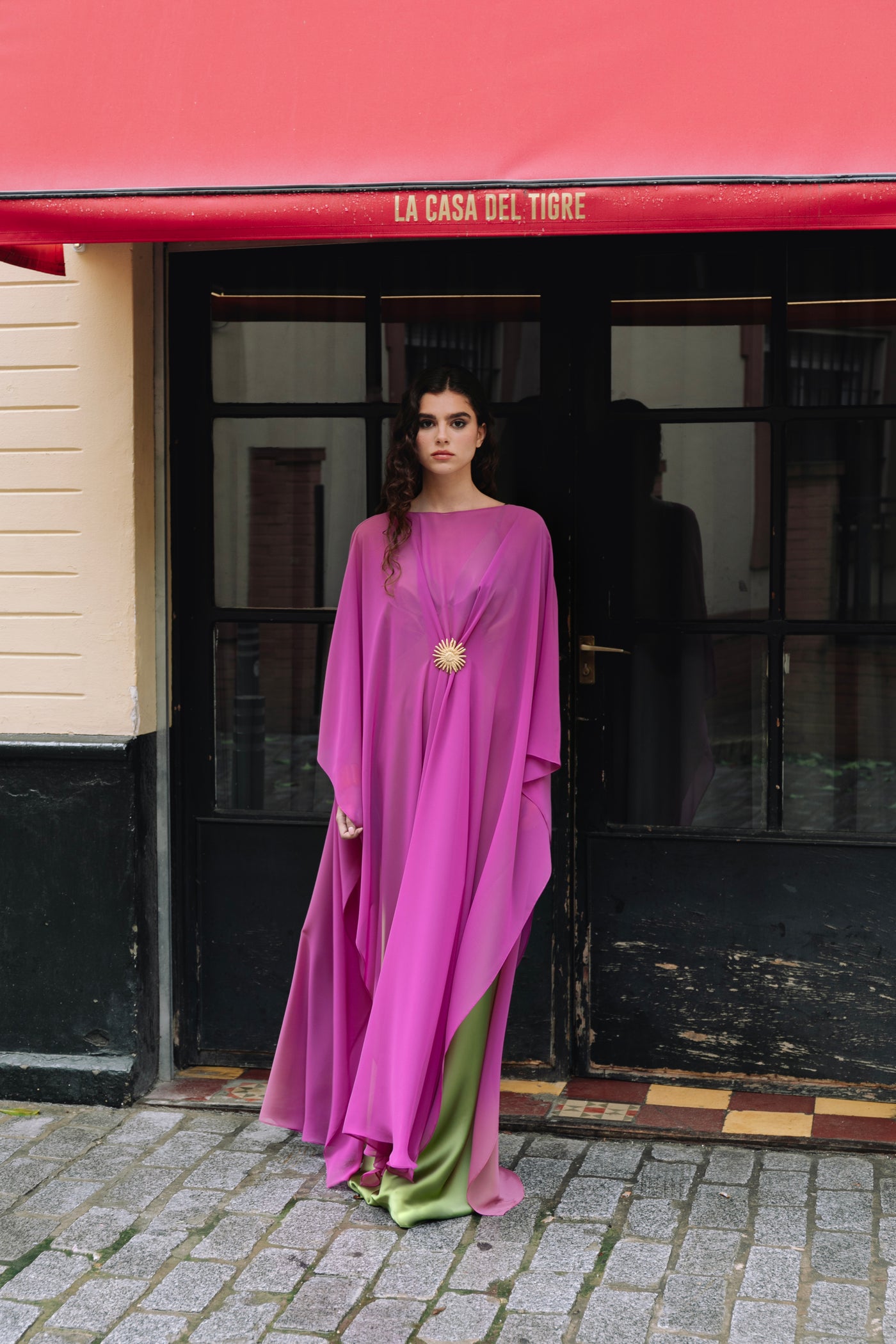 AFRODITA PINK CHIFFON CAPE - PREORDER