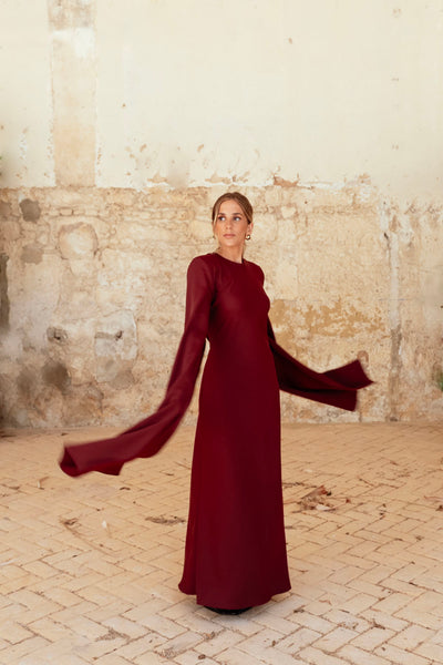 PENÉLOPE WINE DRESS - PREORDER