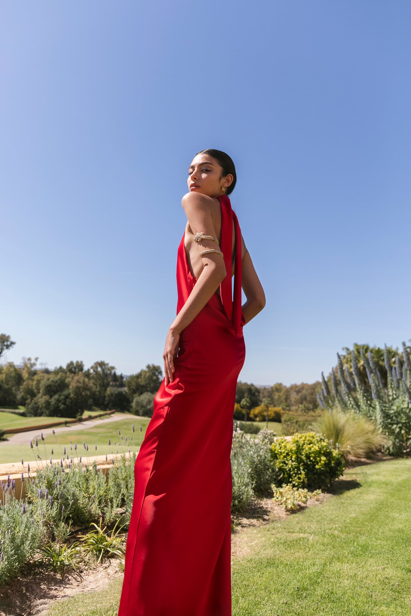 elena red dress Baltic Born Womens Elena Midi Dress | Red